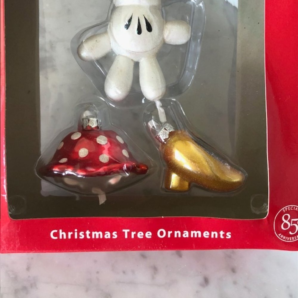 DISNEY Hallmark Special 85th Anniversary Minnie Mouse Glass Blown Orname… - Picture 11 of 15